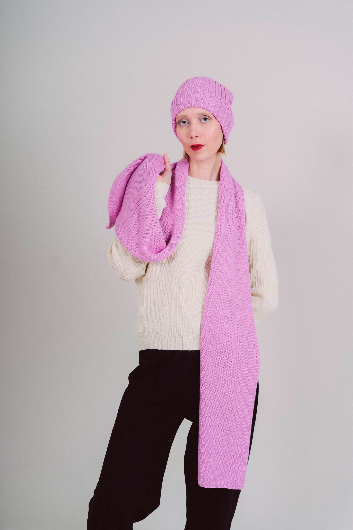 HAT "MAYU" PINK - 100% BABY ALPACA