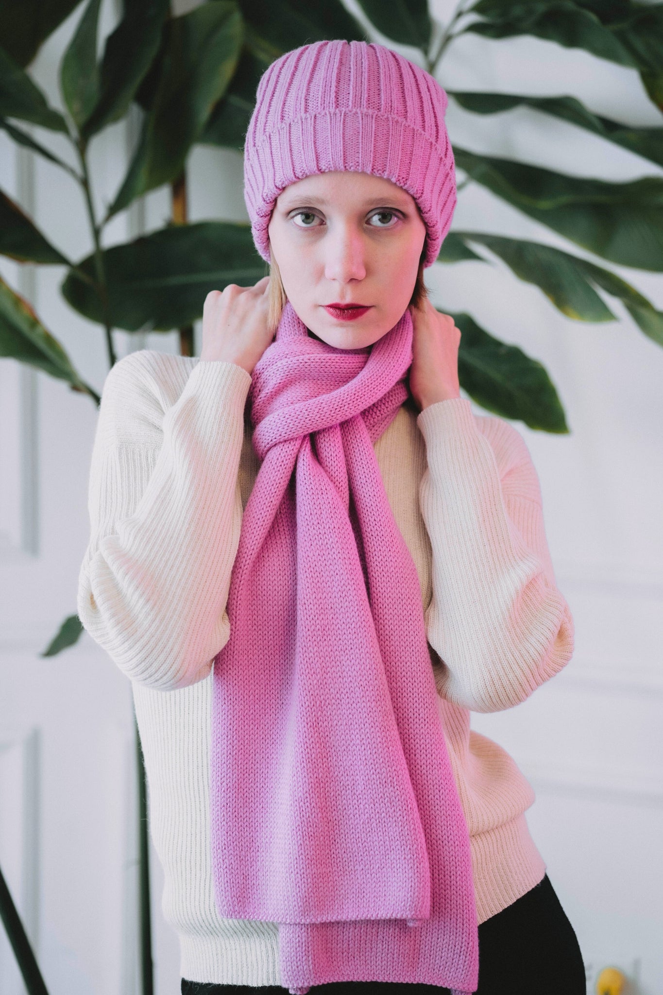 HAT "MAYU" PINK - 100% BABY ALPACA