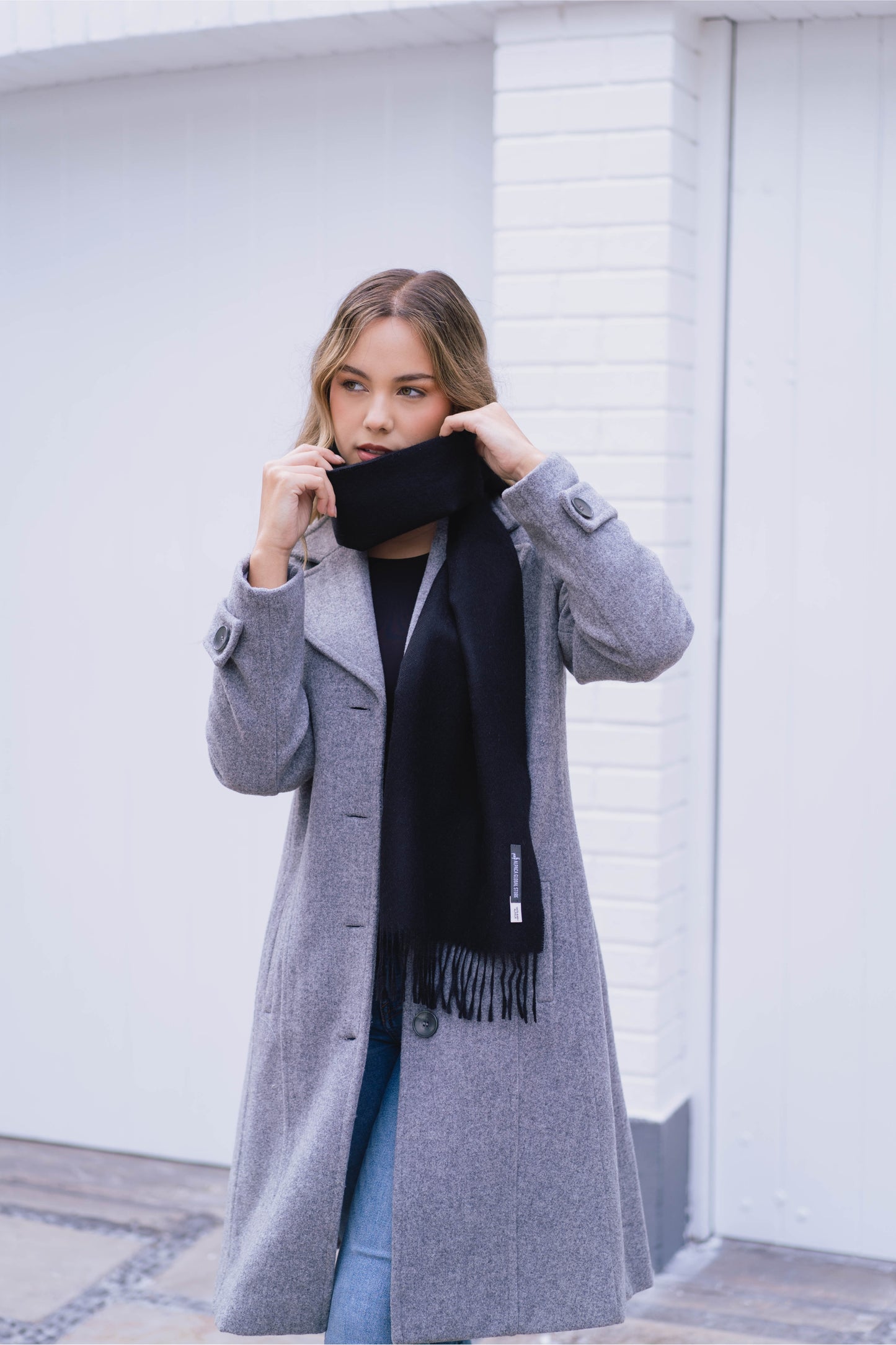 SJAAL ZWART - 100% BABY ALPACA