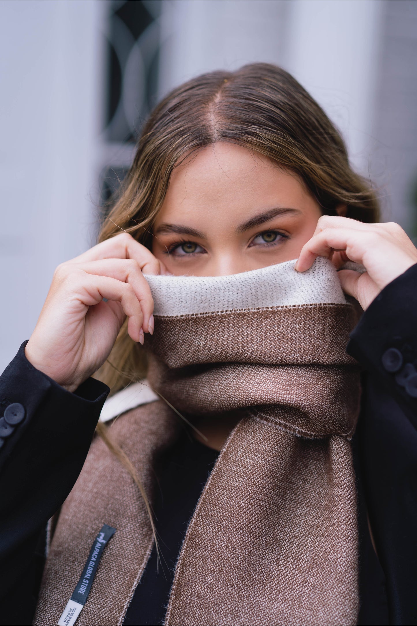 SJAAL WIT & BRUIN - 100% BABY ALPACA