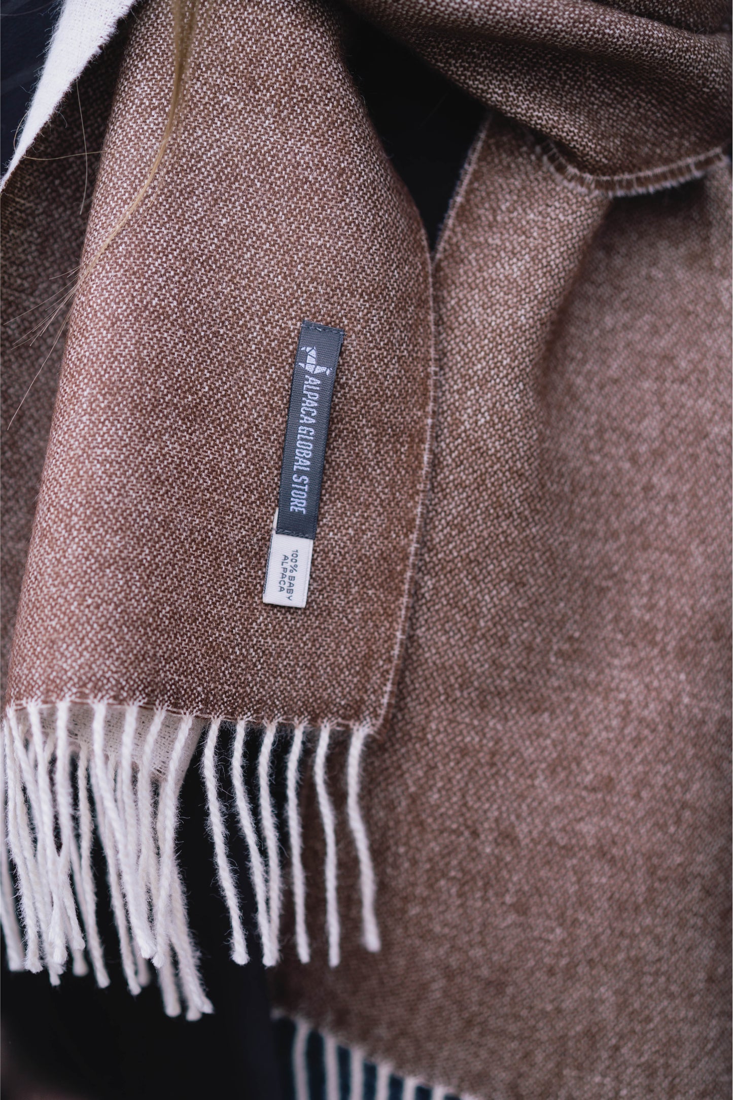 SJAAL WIT & BRUIN - 100% BABY ALPACA
