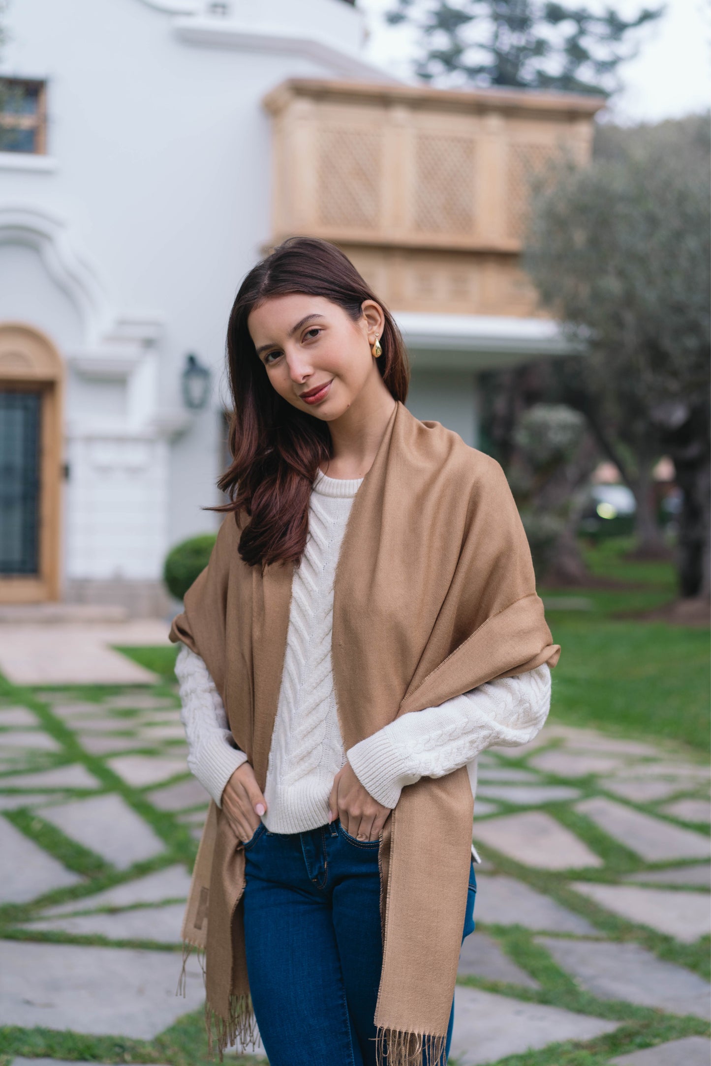 SHAWL BROWN - BABY ALPACA