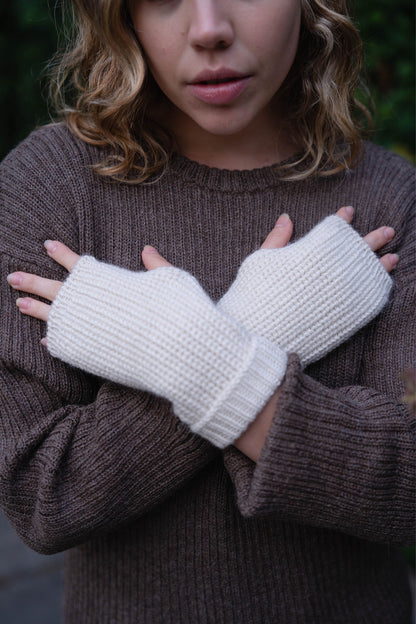 MITTENS WHITE - 100% BABY ALPACA