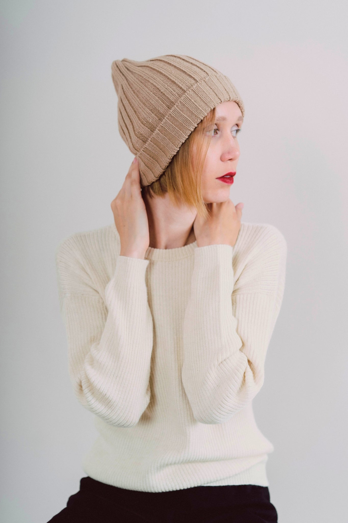 GORRO "MAYU" BEIGE - 100% BABY ALPACA