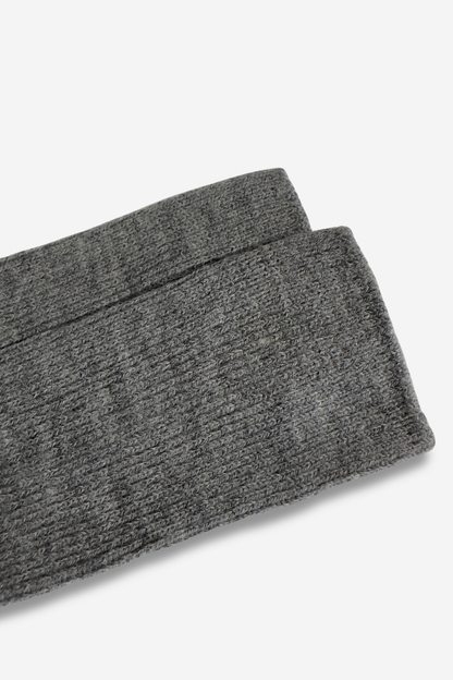 LONG RIBBED SOCKS GREY - BABY ALPACA