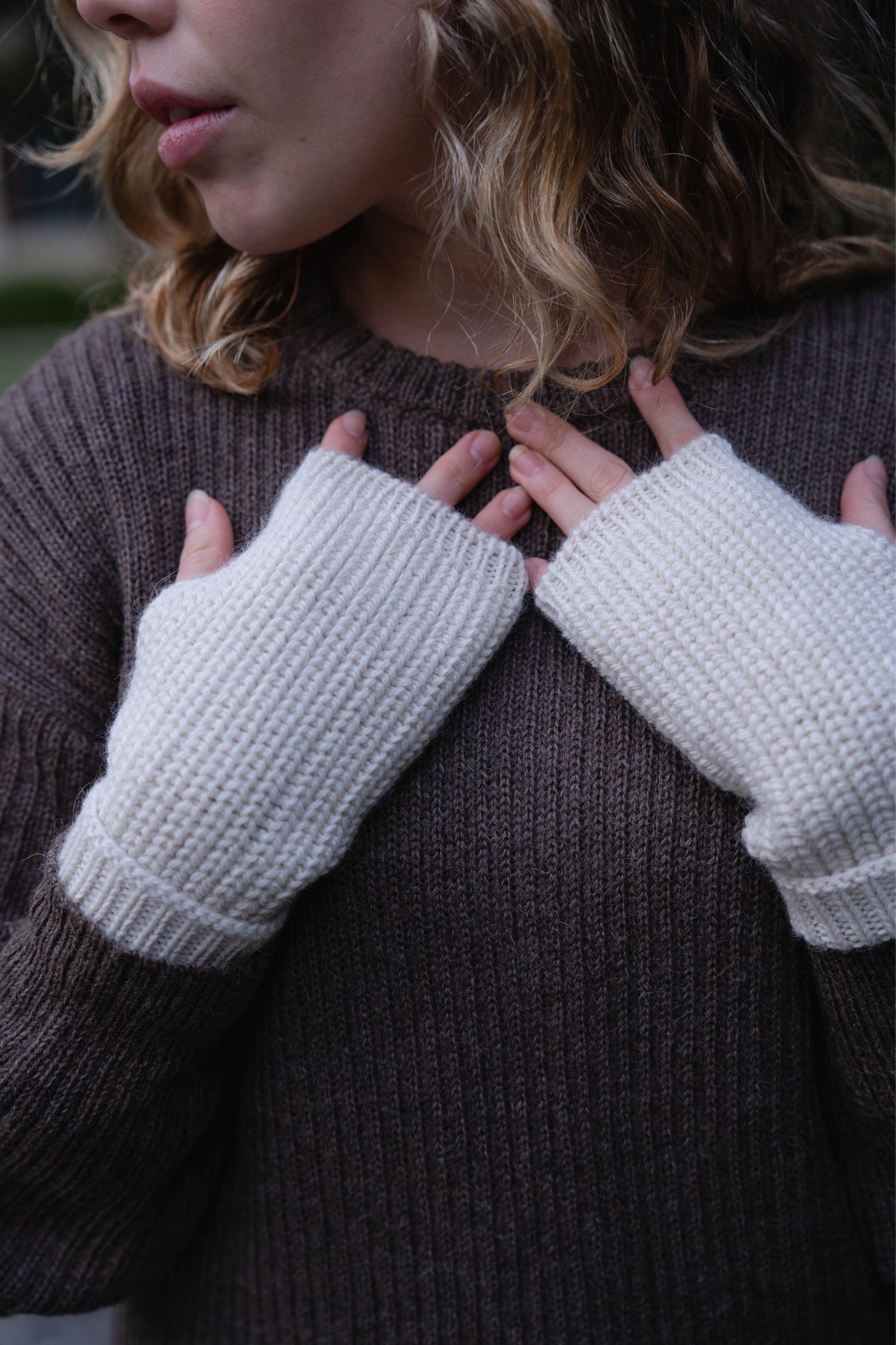 MITTENS WHITE - 100% BABY ALPACA