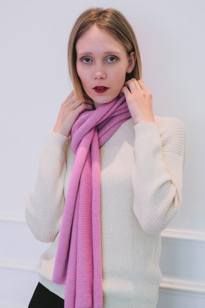 SCARF "MAYU" PINK - 100% BABY ALPACA