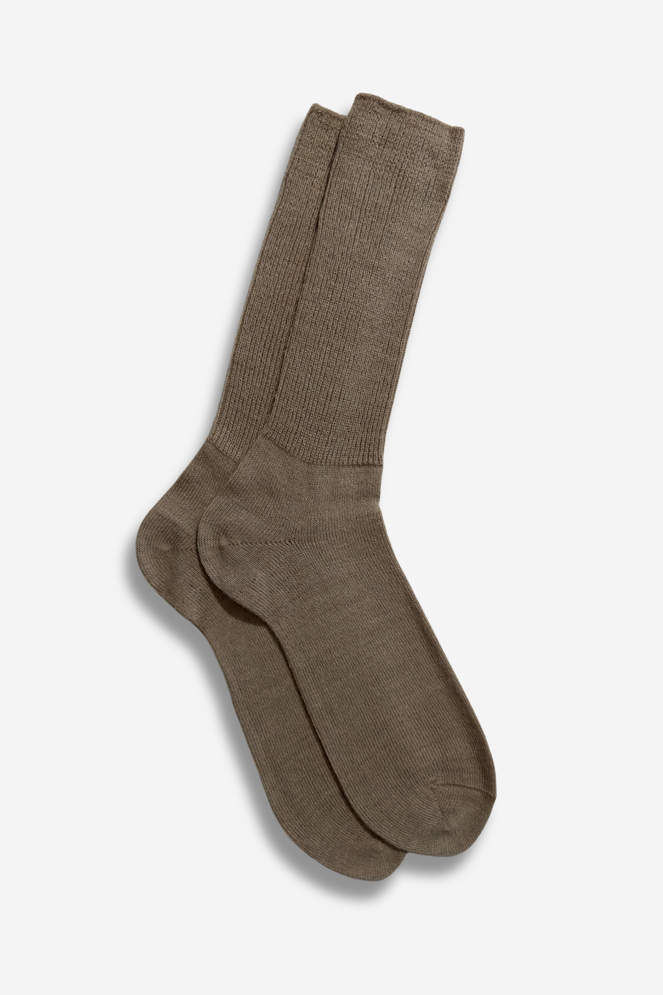 Premium beige alpaca wool socks with a ribbed design, crafted from baby alpaca for soft, breathable warmth and comfortable everyday wear.