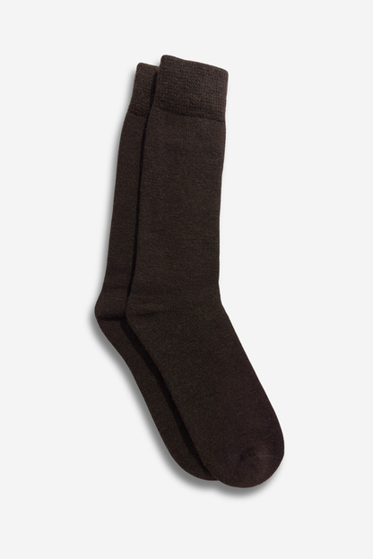 Chaussettes marron en alpaga pour femme et homme, douces et chaudes pour l’hiver.
